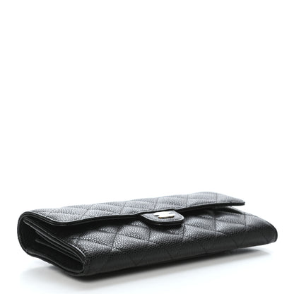 Chanel Caviar Quilted Large Flap Gusset Wallet Black 4 of 9