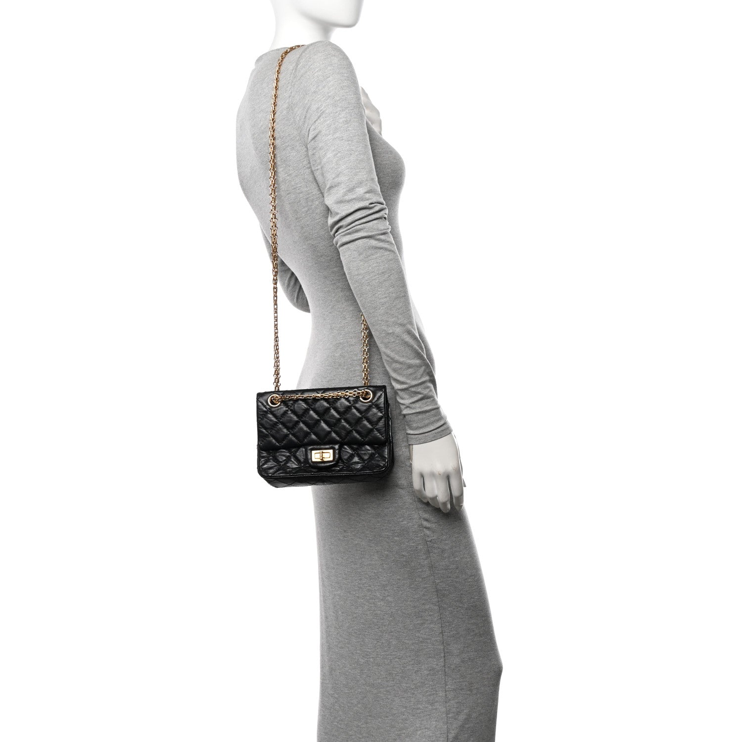 Chanel Aged Calfskin Quilted 2.55 Reissue Mini Flap Black 2 of 12