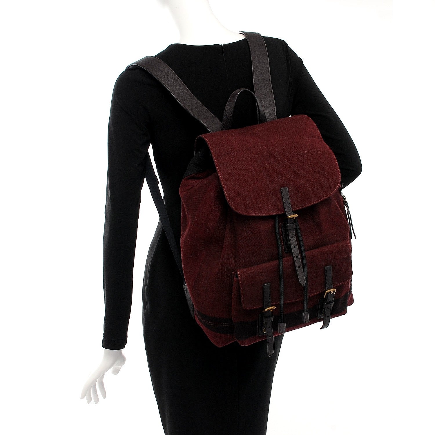 Burberry Canvas Mega Check Small Brookdale Backpack Claret 2 of 7