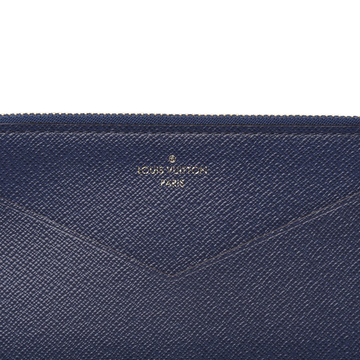 Calfskin Jeanne Wallet Zippered Insert Dark Blue