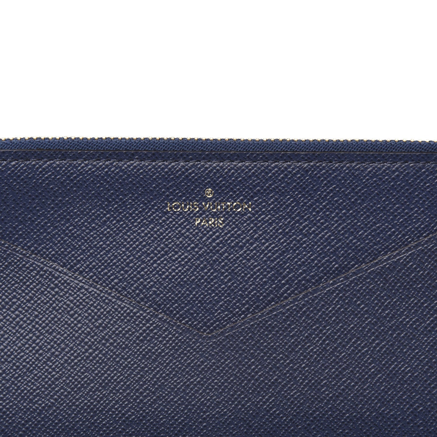 Louis Vuitton Calfskin Jeanne Wallet Zippered Insert Dark Blue 6 of 6