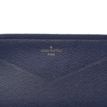 Louis Vuitton Calfskin Jeanne Wallet Zippered Insert Dark Blue 6 of 6
