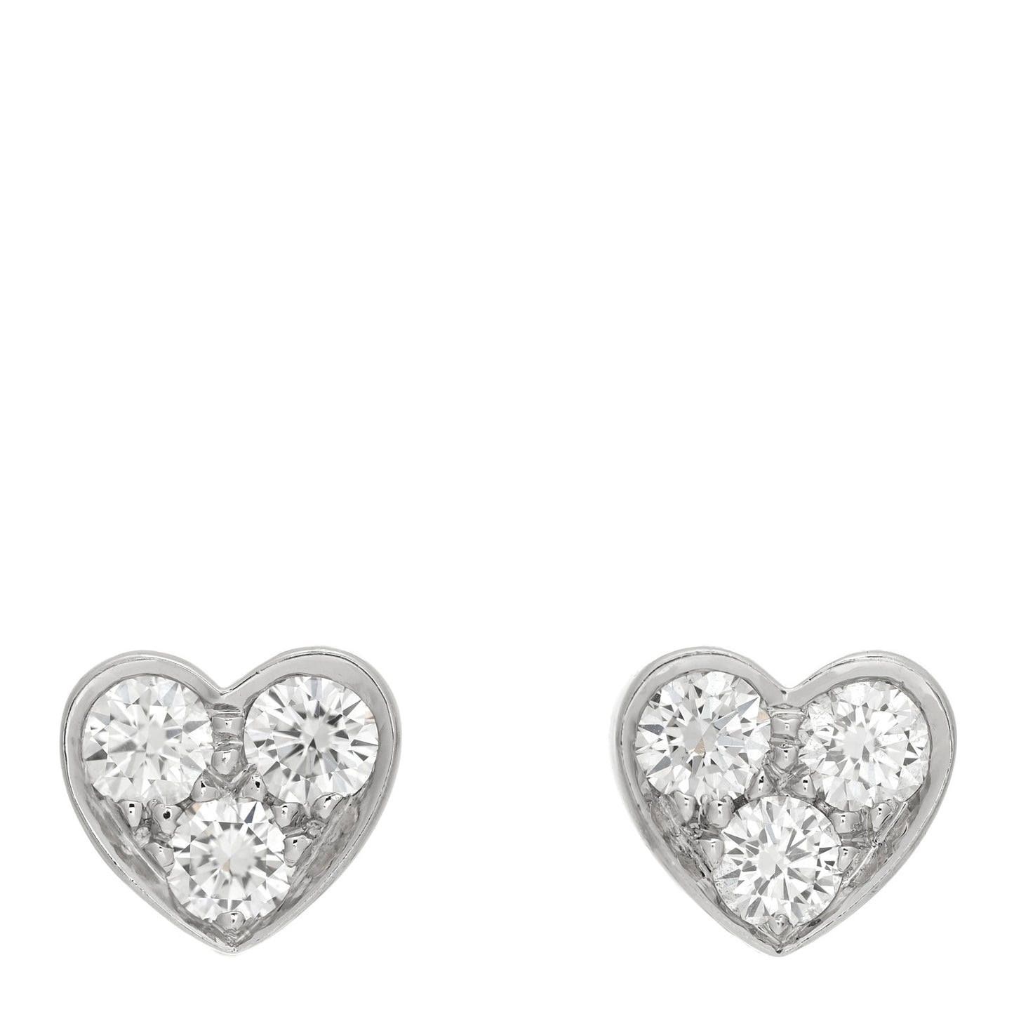 Platinum Diamond Heart Earrings