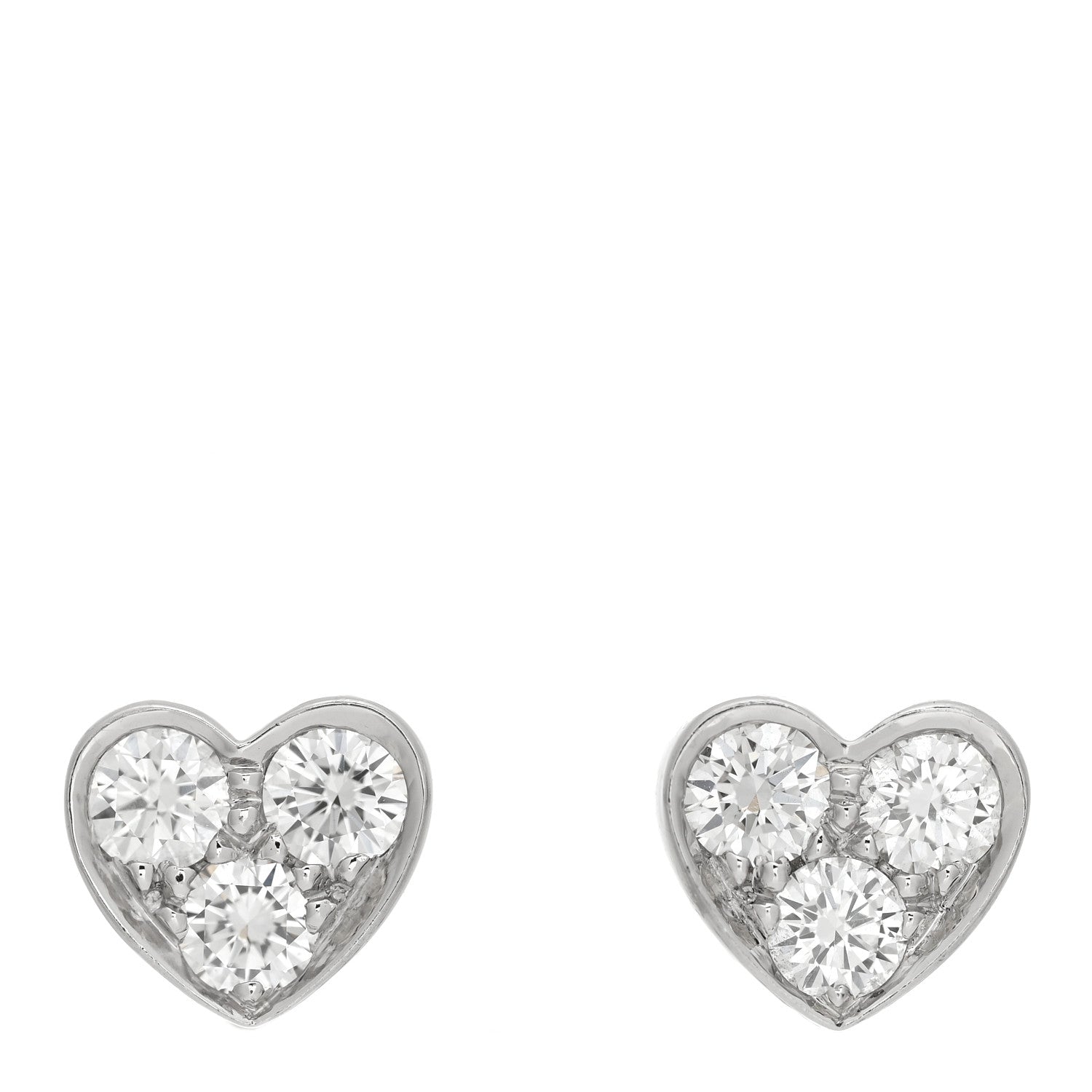 Tiffany Platinum Diamond Heart Earrings 1 of 5