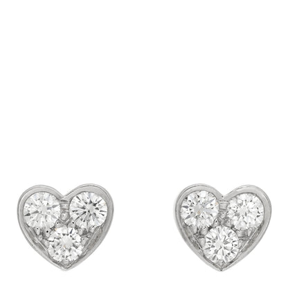 Tiffany Platinum Diamond Heart Earrings 1 of 5
