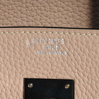 Hermes Taurillon Clemence Horseshoe Birkin 30 Gris Tourterelle and Black 6 of 28