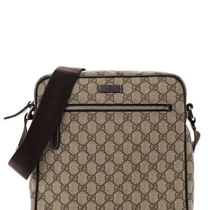 Gucci GG Plus Monogram Selleria Calfskin Medium Messenger Bag Beige Ebony Cocoa Dark Chocolate 8 of 10