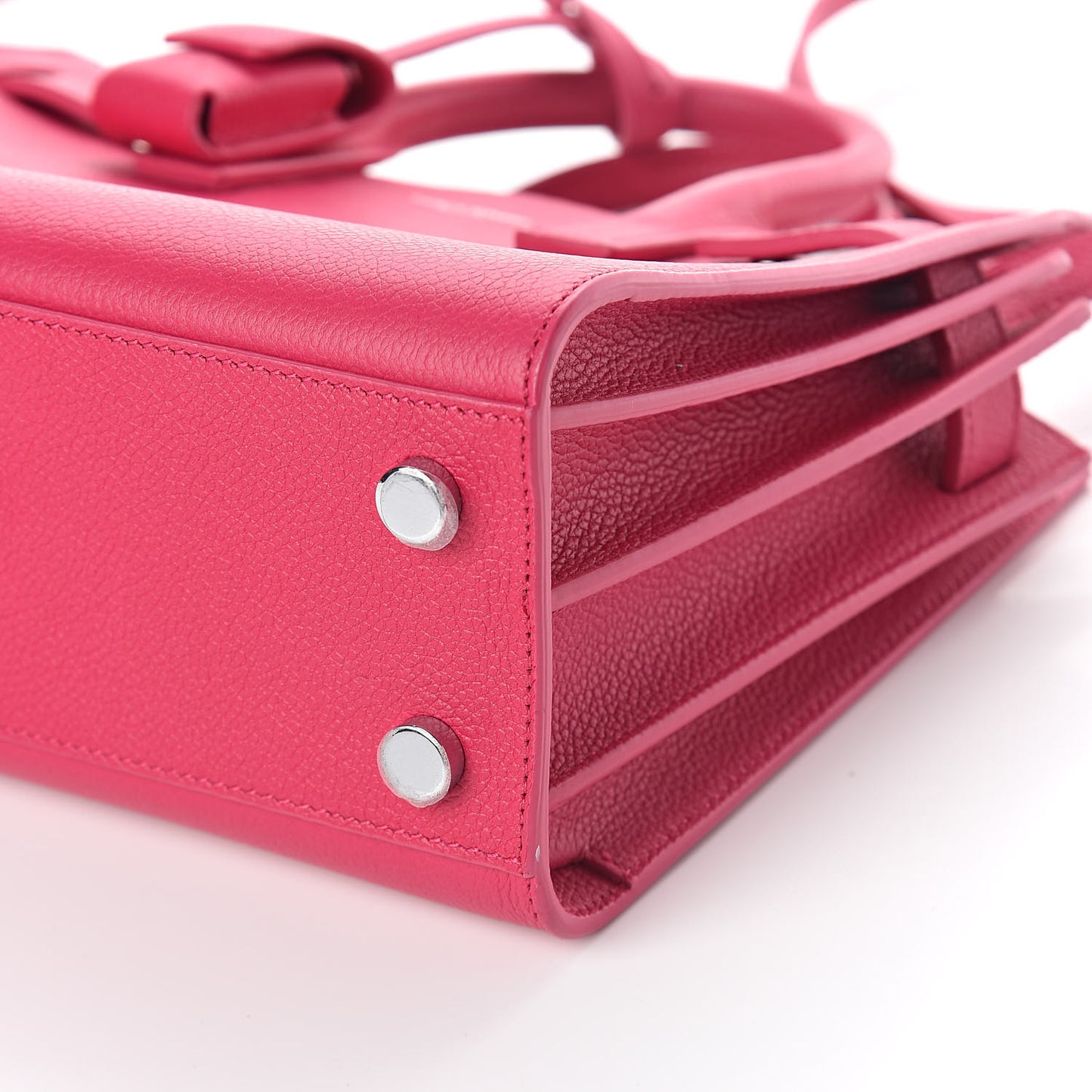 Grained Calfskin Nano Sac De Jour Fuchsia