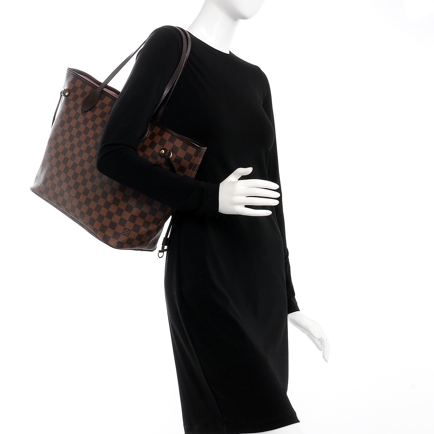 Louis Vuitton Damier Ebene Neo Neverfull MM Rose Ballerine 2 of 8