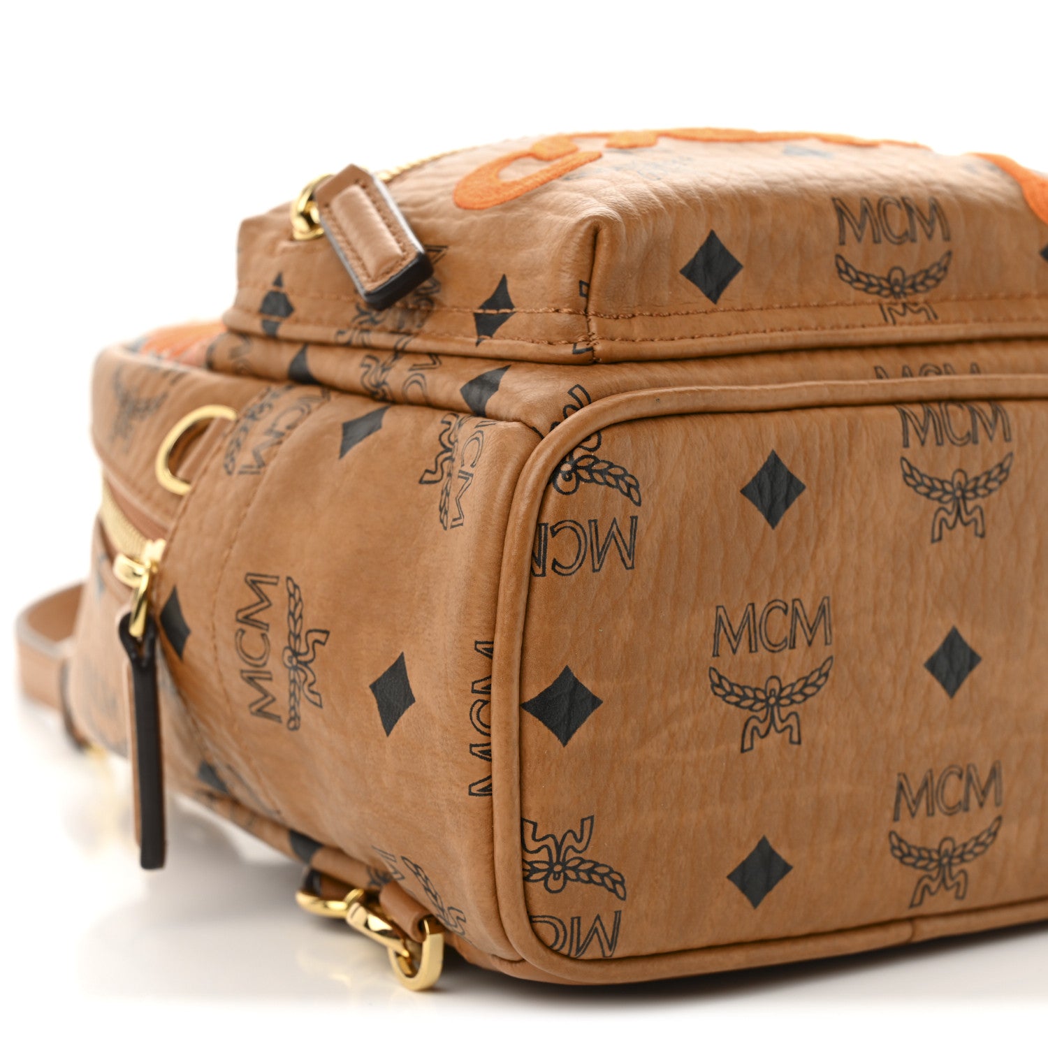 MCM Visetos X-Mini Stark Berlin Backpack Cognac 9 of 10