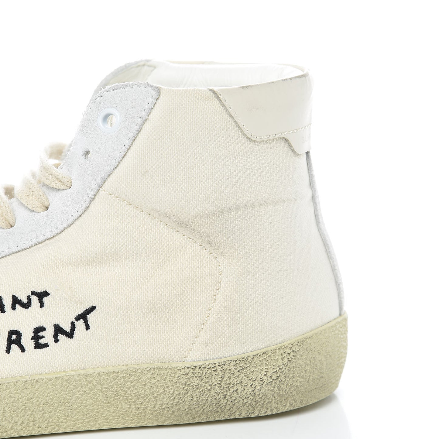 Distressed Canvas Mens Classic Court High Top Sneakers 41 Milk Panna