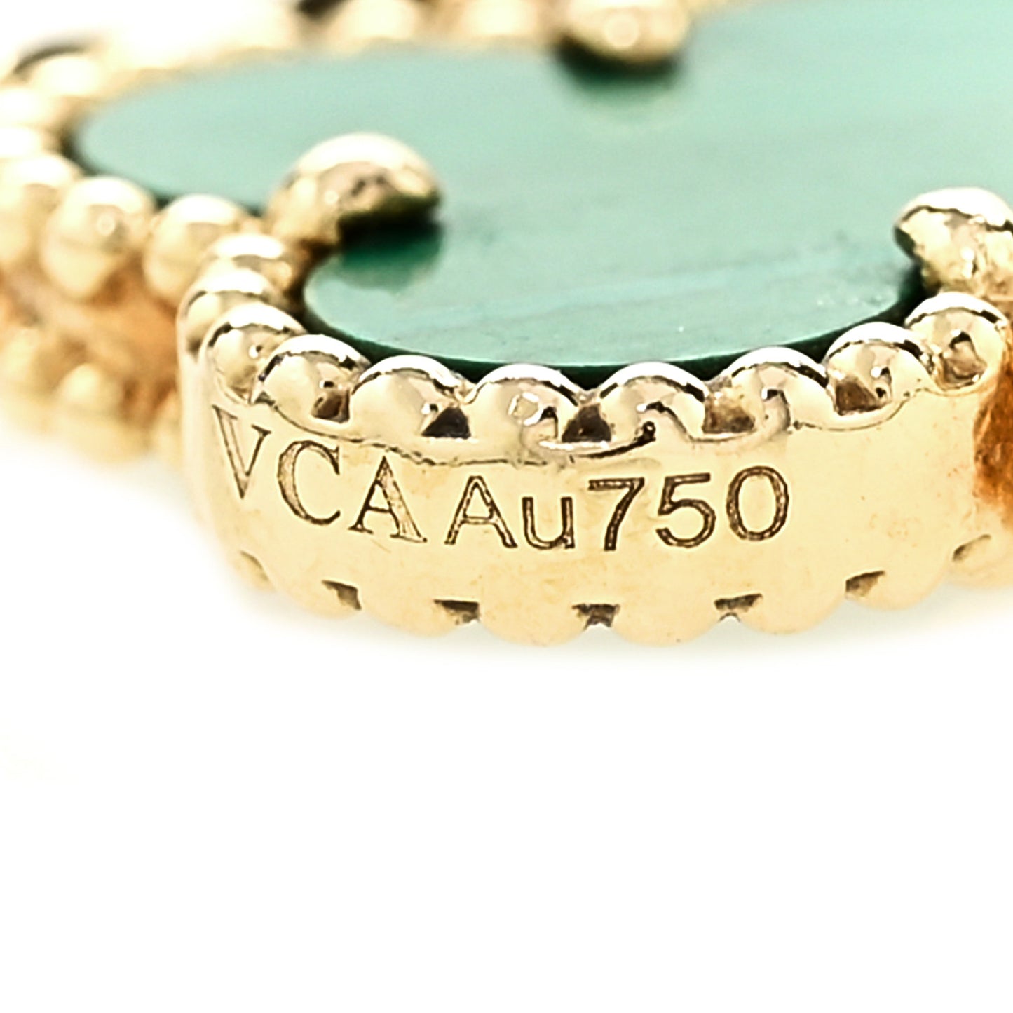 18K Yellow Gold Malachite 20 Motifs Vintage Alhambra Necklace