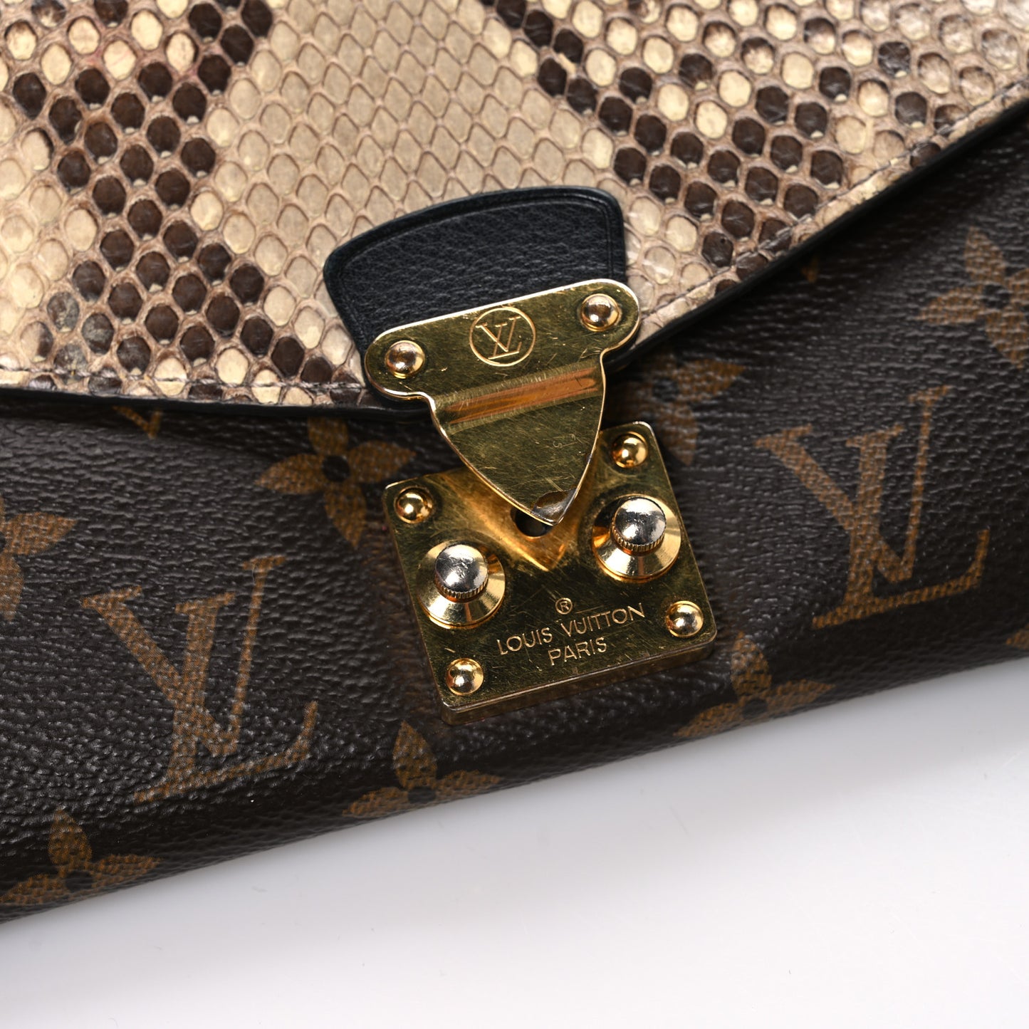 Snakeskin Monogram Pallas Wallet Black