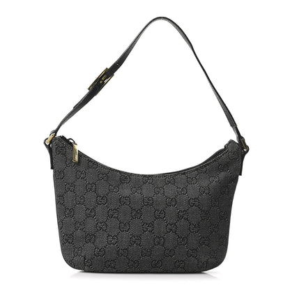 Gucci Denim Monogram Pochette Black 1 of 10