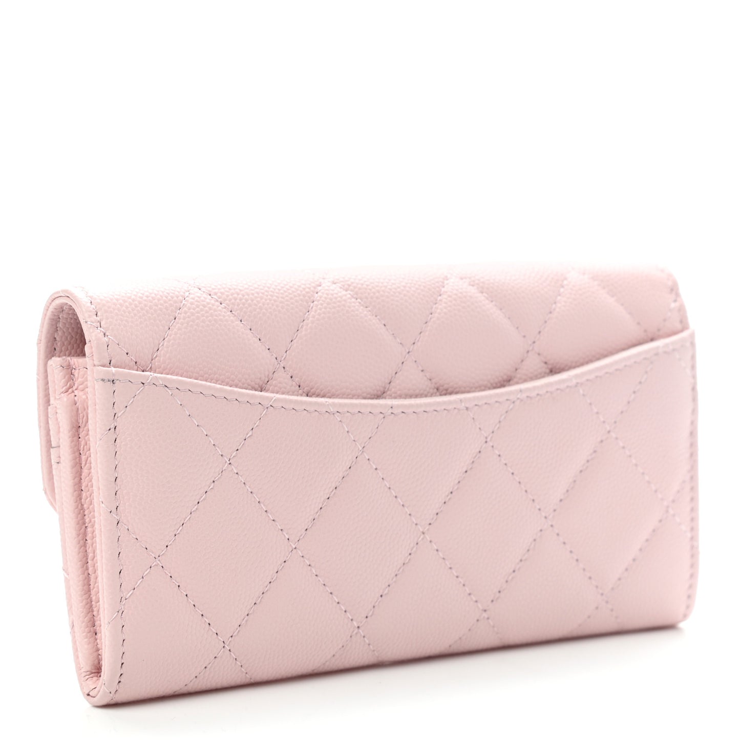 Caviar Quilted Medium Flap Wallet Light Pink