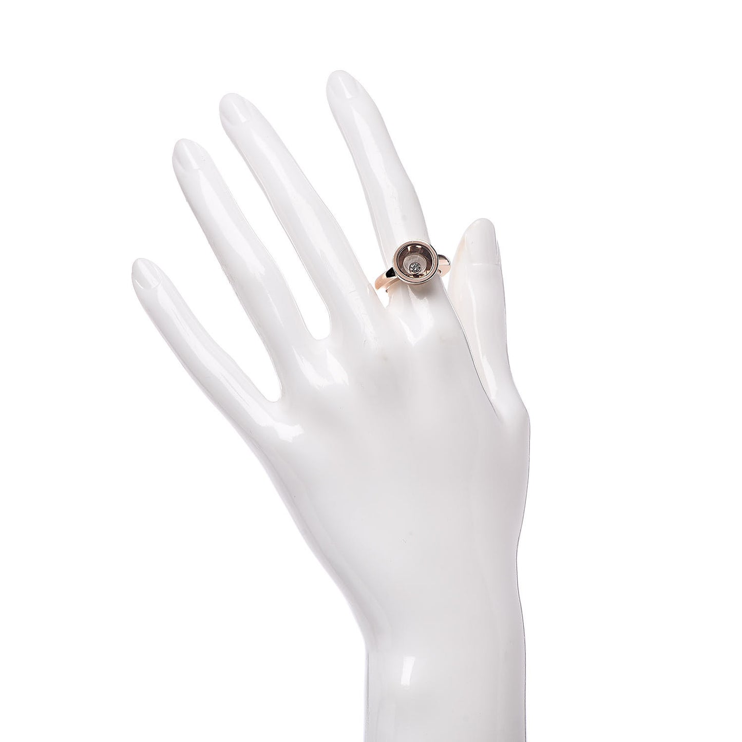 18K Rose Gold Diamond Happy Diamond Round Ring 49 5