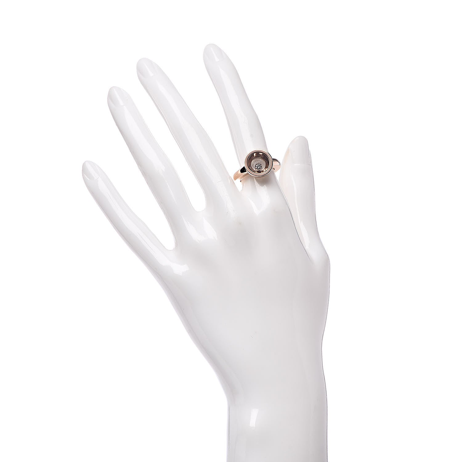 Chopard 18K Rose Gold Diamond Happy Diamond Round Ring 49 5 2 of 6
