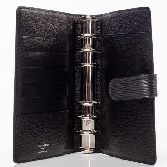 Epi Medium Ring Agenda Cover Black