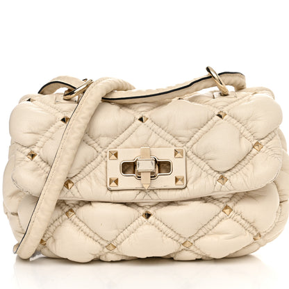 Valentino Garavani Nappa Small Spikeme Shoulder Bag Light Ivory 8 of 11
