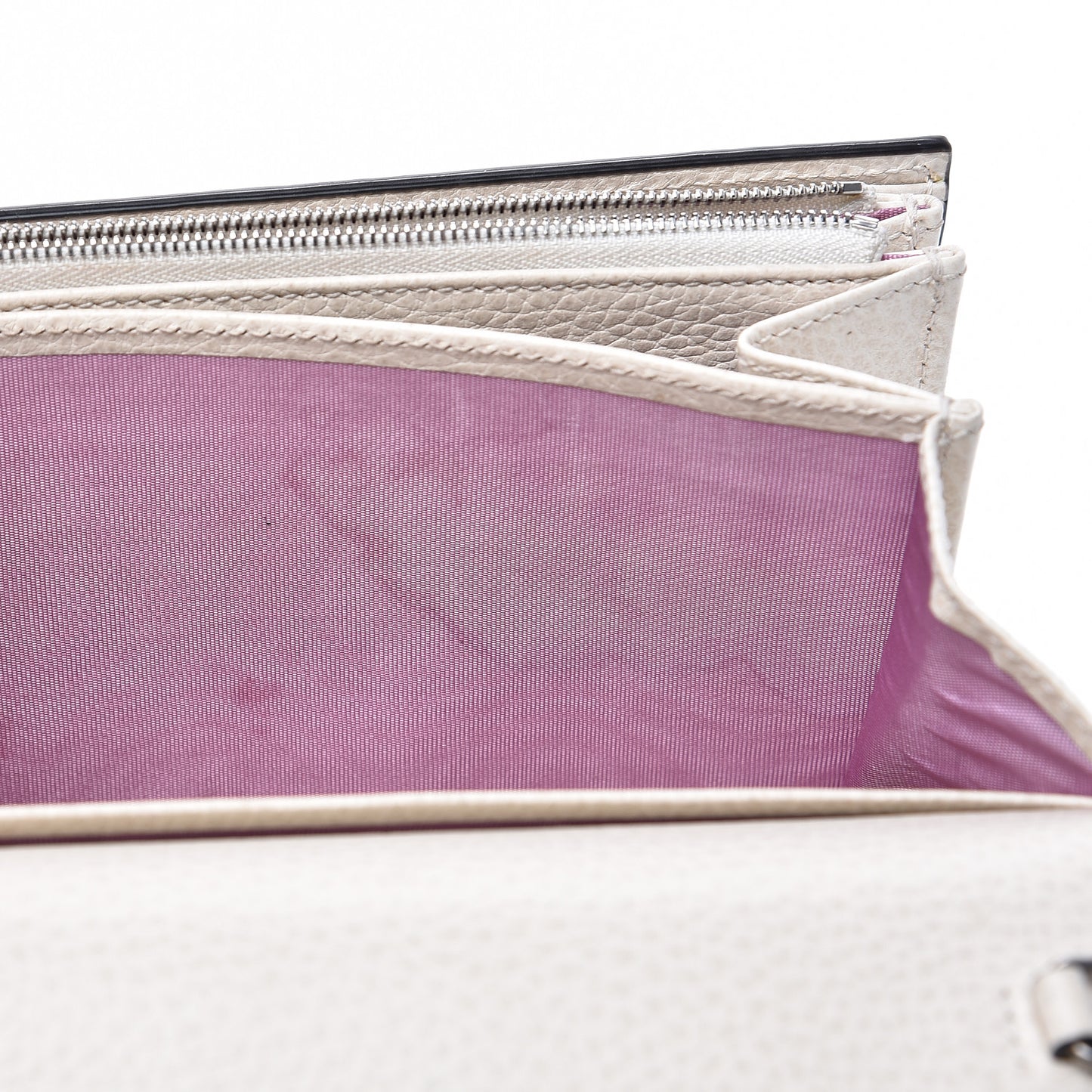 Dollar Calfskin Mini Dionysus Chain Wallet Mystic White