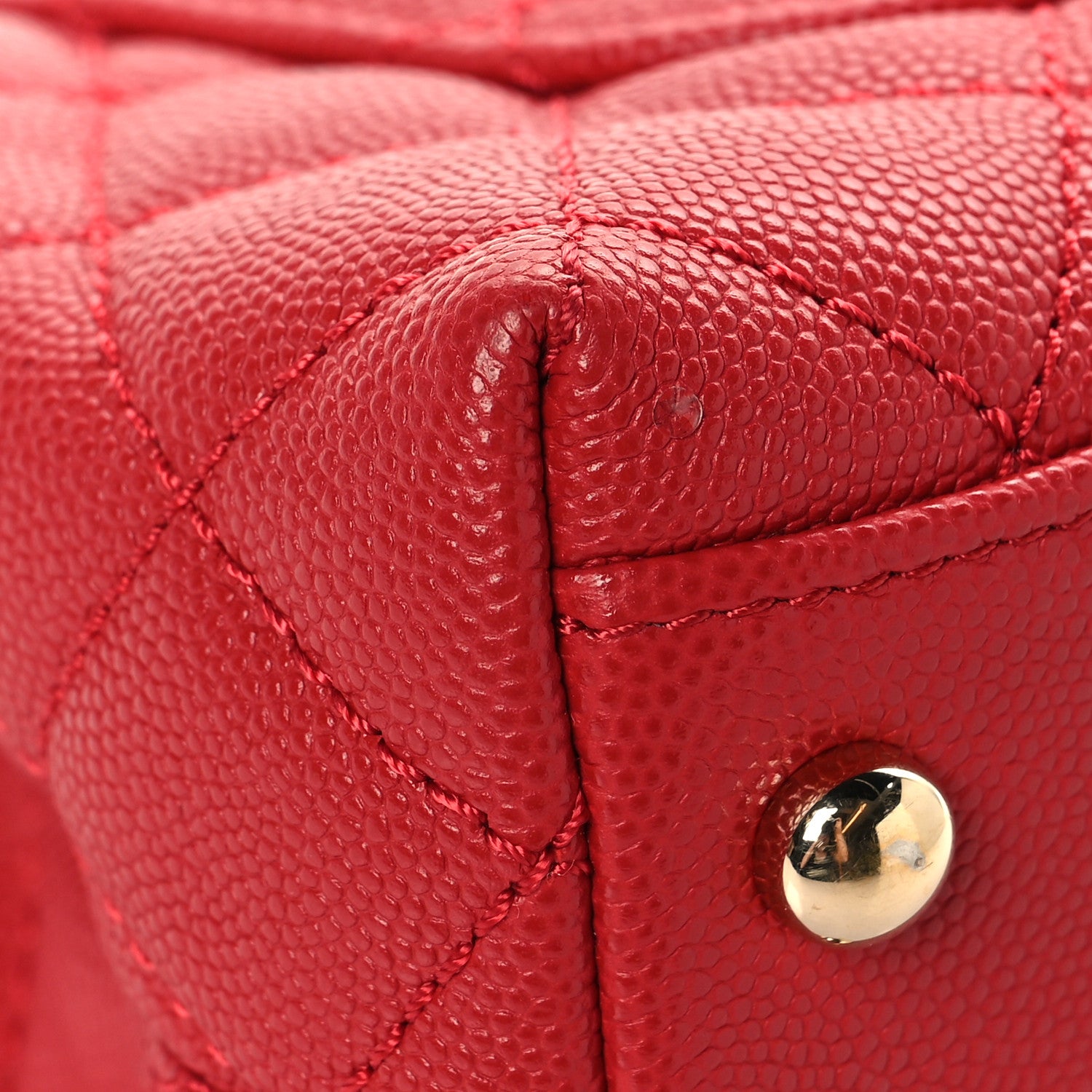 Chanel Caviar Lizard Embossed Quilted Extra Mini Coco Handle Flap Red 11 of 12