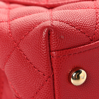 Chanel Caviar Lizard Embossed Quilted Extra Mini Coco Handle Flap Red 11 of 12