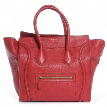 Celine Drummed Calfskin Mini Luggage Bag Red 1 of 9