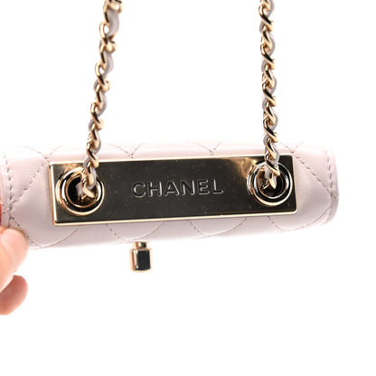 Chanel Lambskin Quilted Trendy CC Card Holder On Chain Light Pink 7 of 26