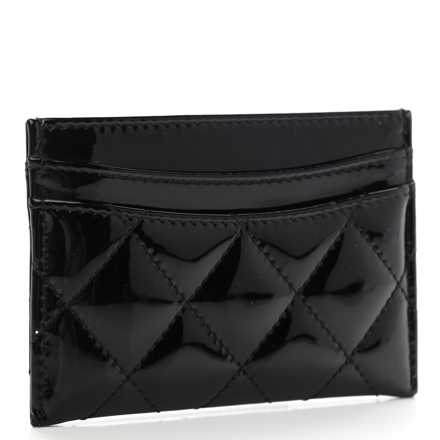 Chanel Patent Calfskin Quilted Card Holder Black 3 of 9
