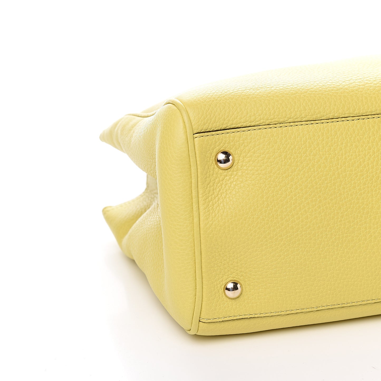 Pebbled Calfskin Medium Bamboo Shopper Tote Citrus