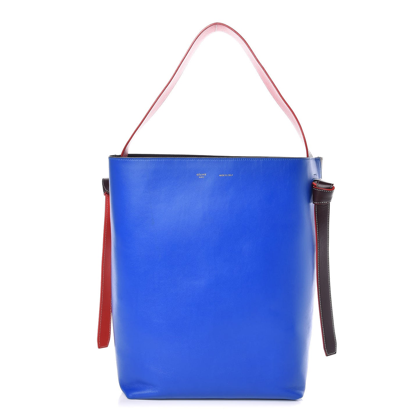 Shiny Smooth Calfskin Small Twisted Cabas Bright Blue