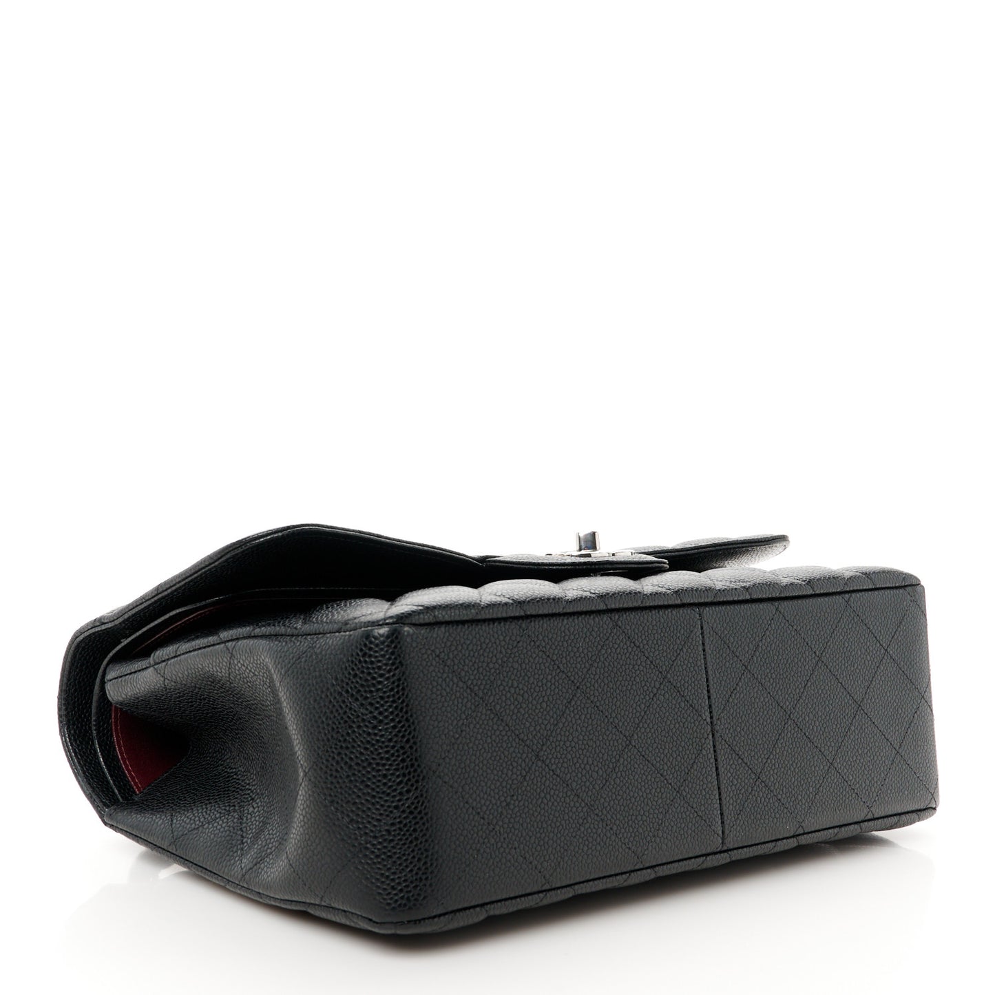 Caviar Quilted Jumbo Double Flap Black