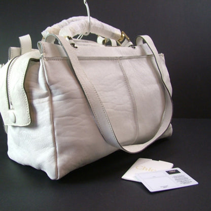Chloe Lambskin Saskia Satchel White 3 of 11