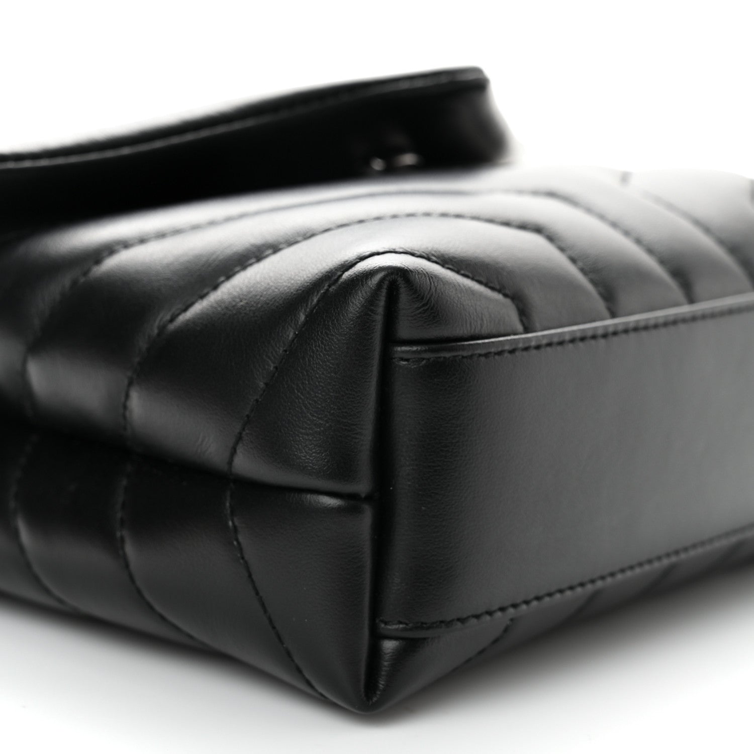 Saint Laurent Calfskin Y Quilted Monogram Monochrome Toy Loulou Crossbody Bag Black 6 of 8