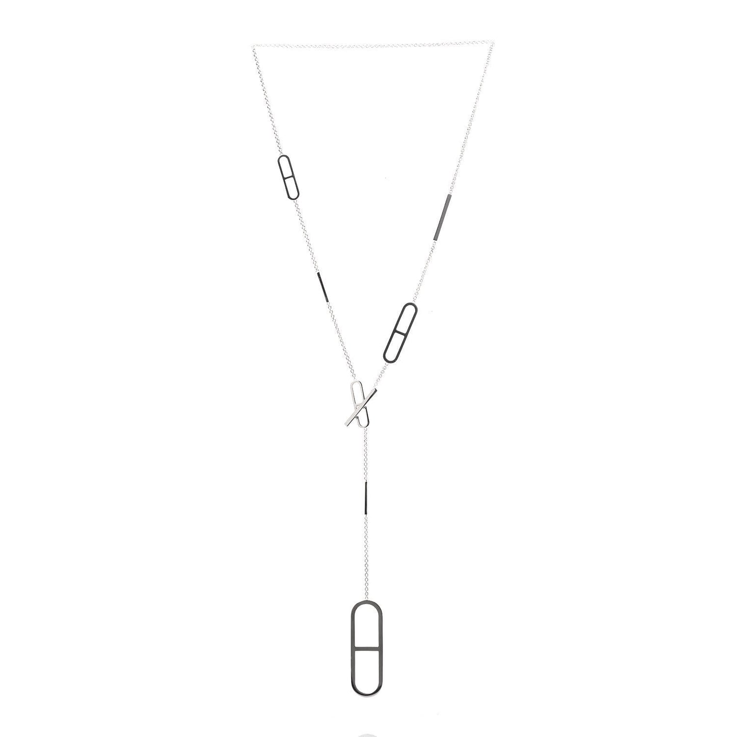 Sterling Silver Ever Chaine d'Ancre Long Lariat Necklace
