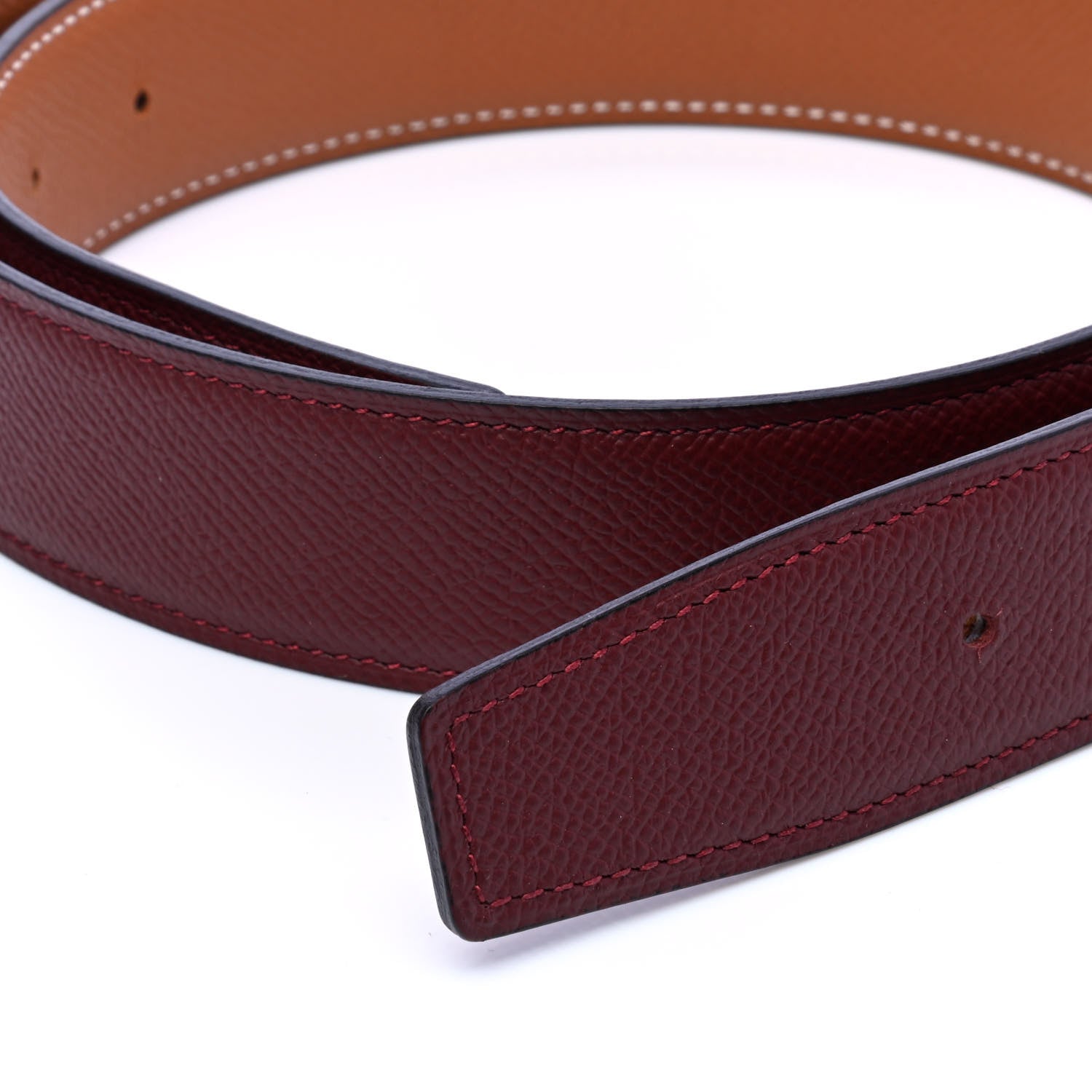 Hermes Epsom 32mm Belt Strap 80 Rouge H Gold 5 of 6
