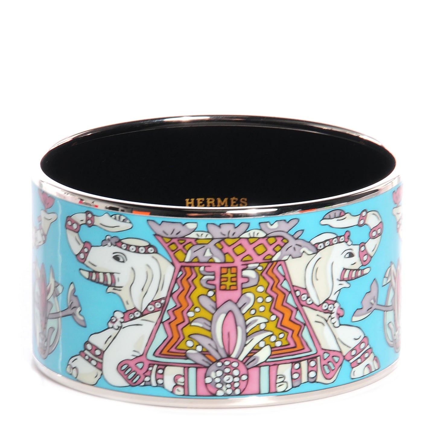 Enamel Printed Elephant Torana Extra Wide Bracelet 65