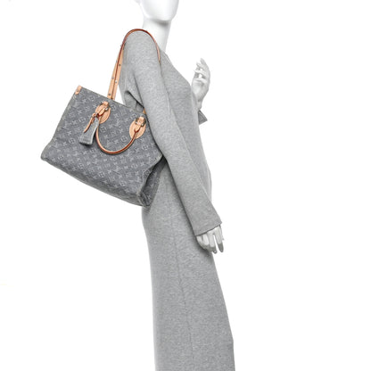 Louis Vuitton Monogram Denim Onthego MM Washed Grey 2 of 9