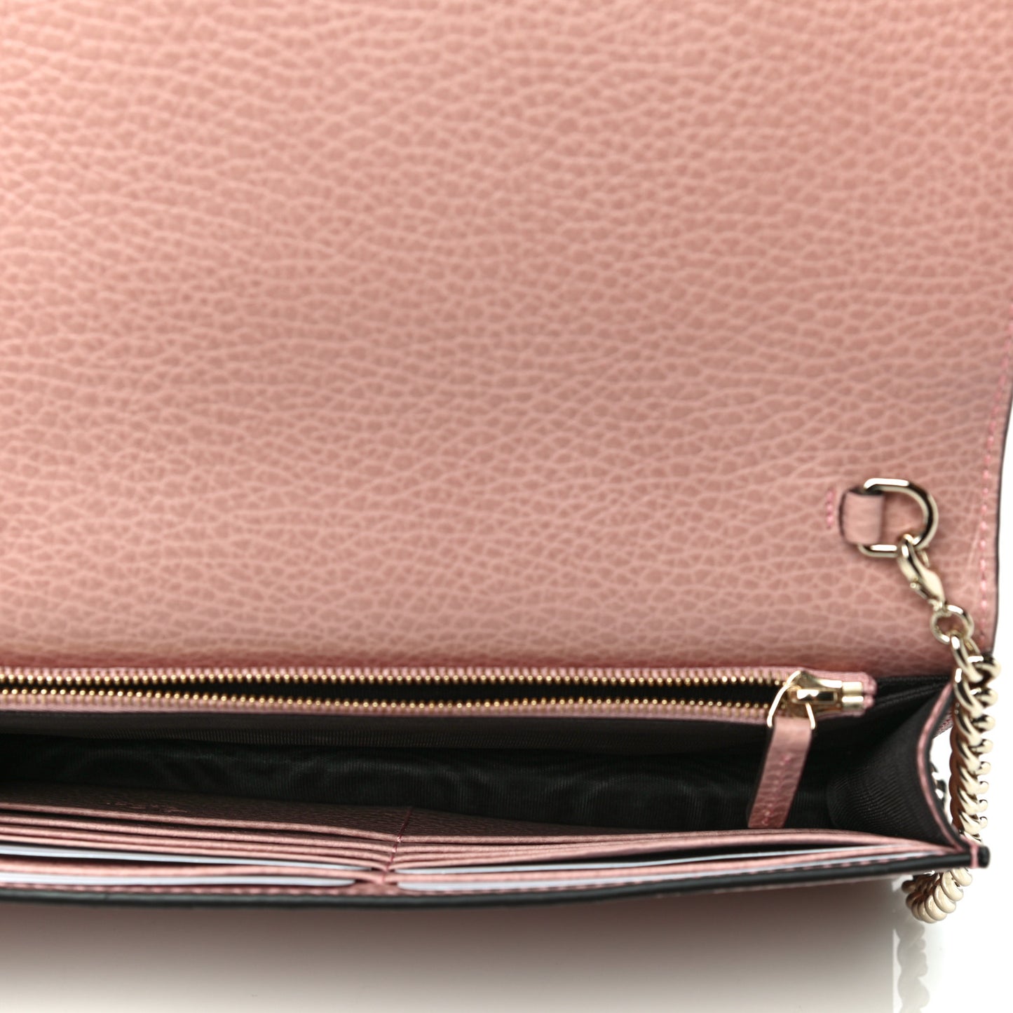 Dollar Calfskin Medium Betty Chain Wallet Soft Pink