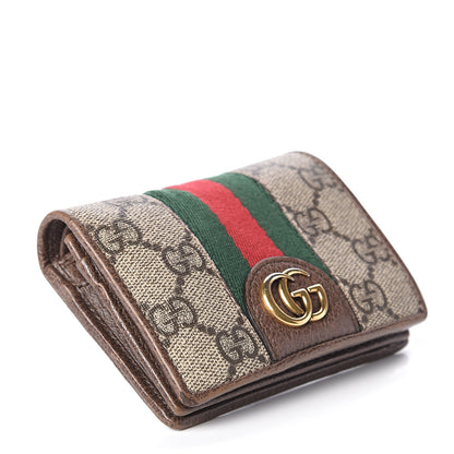 Gucci X DISNEY GG Supreme Monogram Web Three Little Pigs Ophidia Card Case Wallet Beige New Acero 3 of 5
