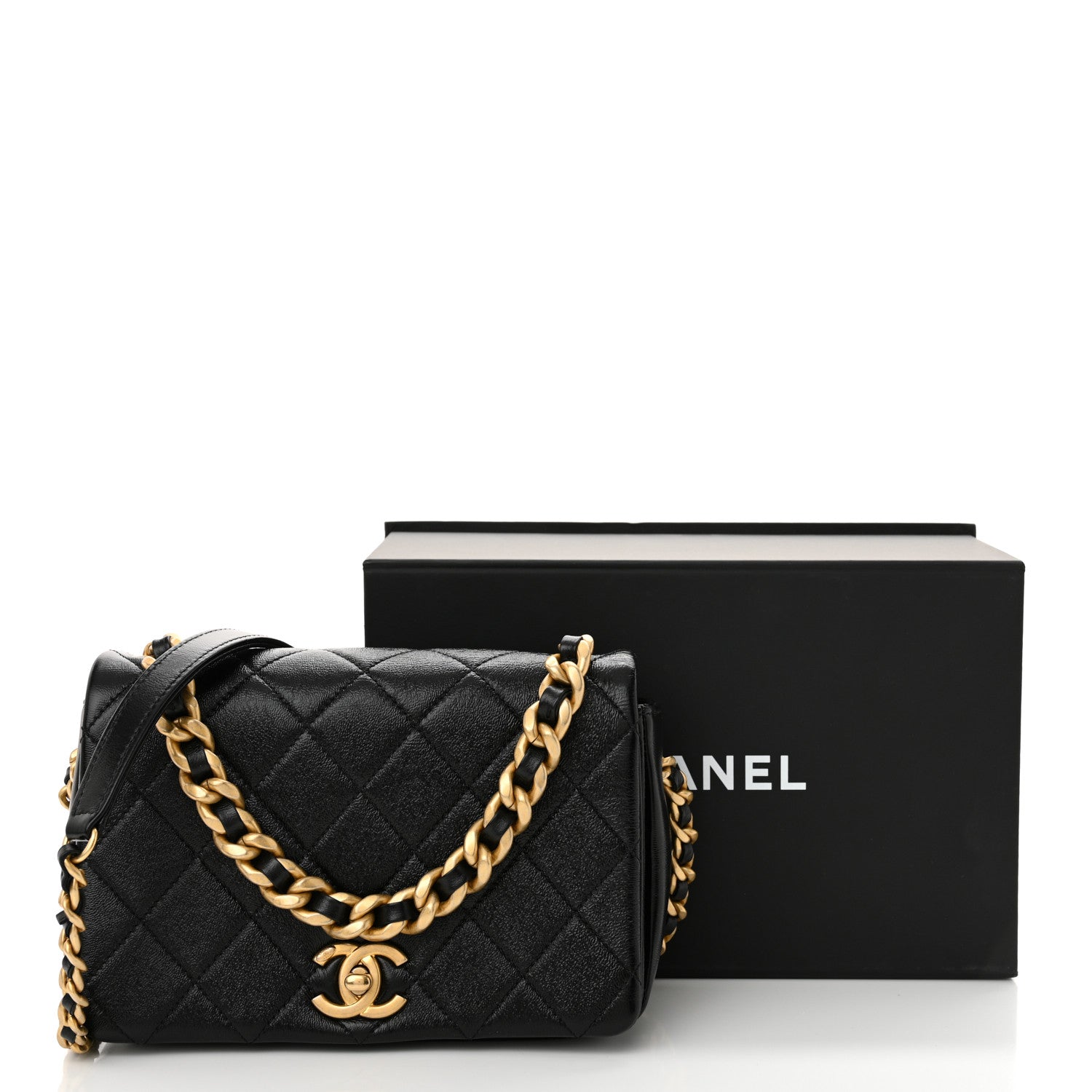 Chanel Shiny Lambskin Quilted Small Fashion Therapy Flap Bag Black 11 of 11