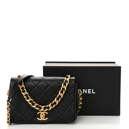 Chanel Shiny Lambskin Quilted Small Fashion Therapy Flap Bag Black 11 of 11