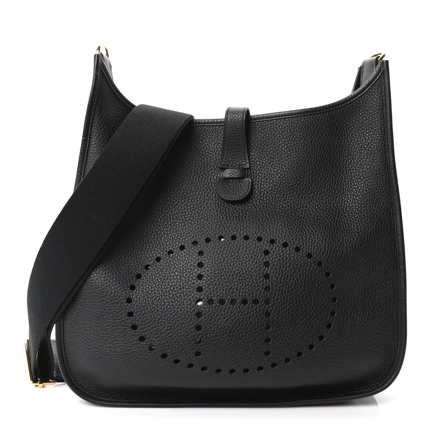 Hermes Taurillon Clemence EVELYNE III GM Black 1 of 10