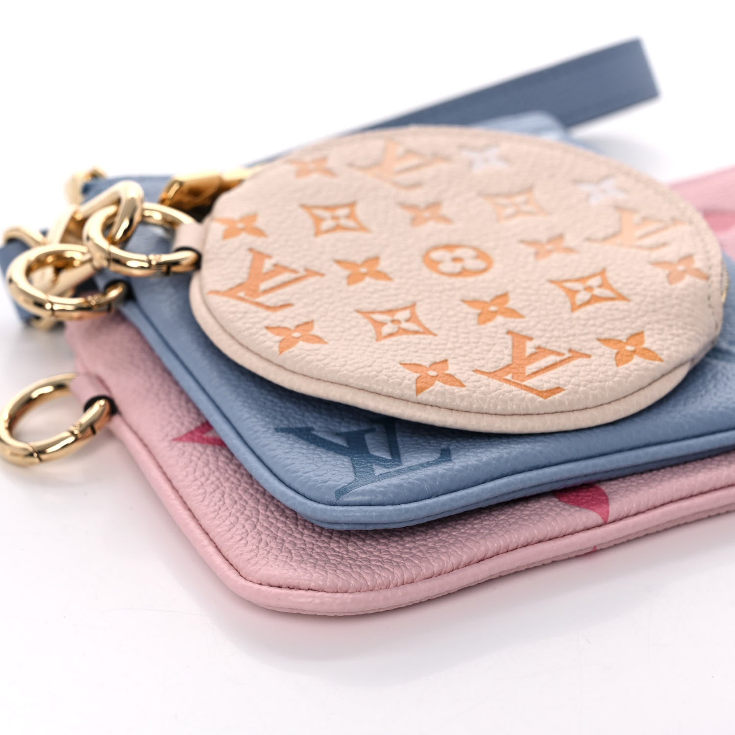 Louis Vuitton Empreinte Monogram Giant By The Pool Trio Pouch Rosebud Summer Blue Cream Saffron 13 of 14