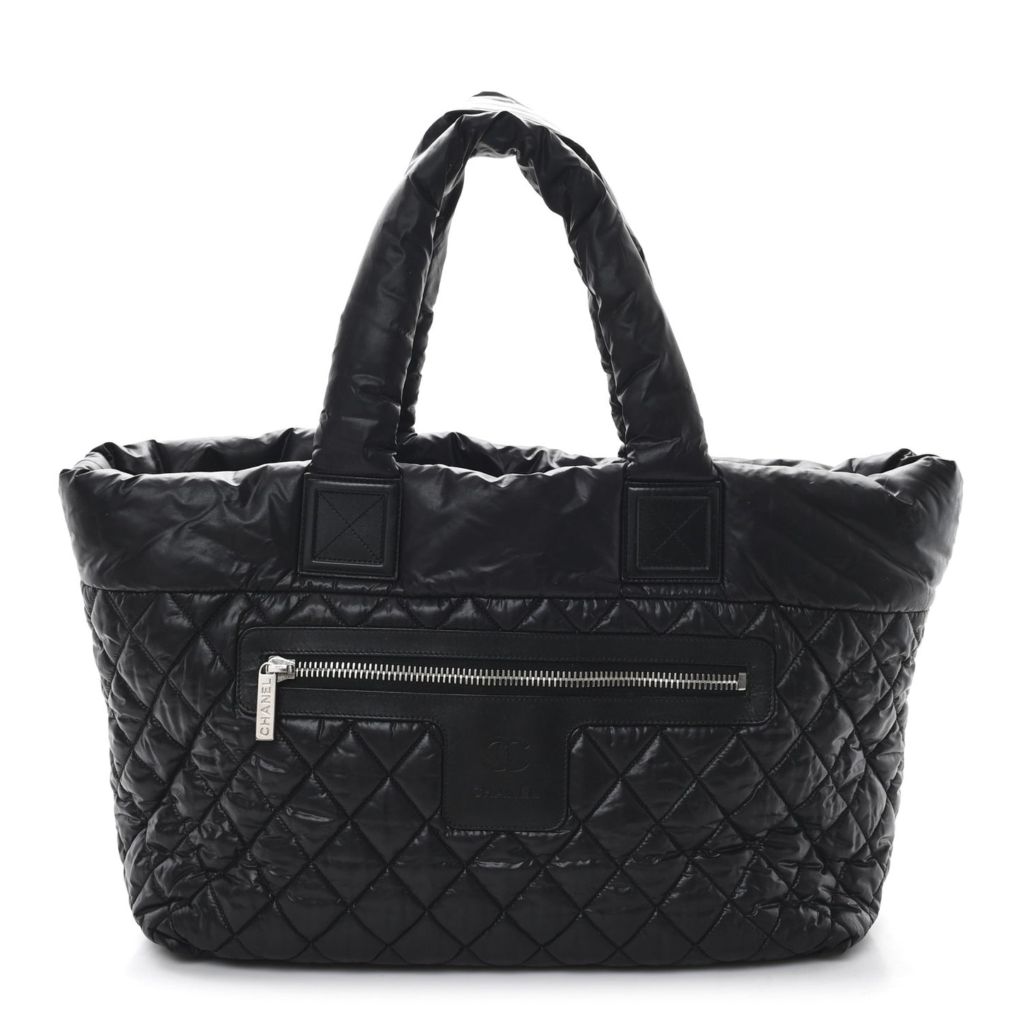 Nylon Quilted Large Coco Cocoon Tote Black