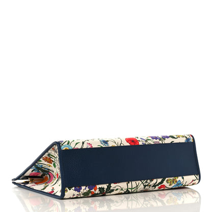 Gucci Canvas Large Flora Tote Navy Multicolor 4 of 10
