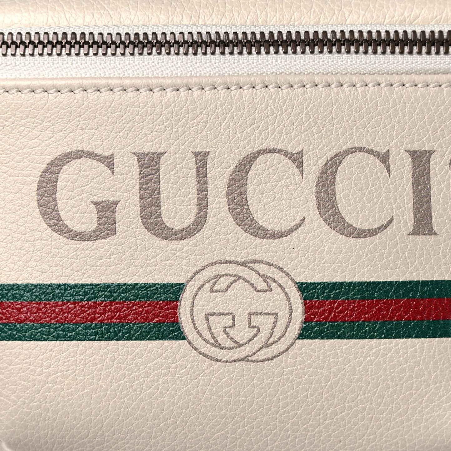 Grained Calfskin Small Logo Belt Bag White