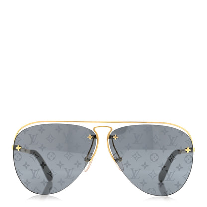 Louis Vuitton Metal Monogram Grease Sunglasses Z1172W Gold 2 of 7