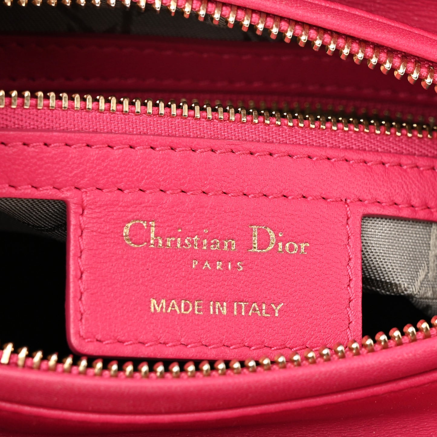 Lambskin Cannage Medium Lady Dior Fuchsia