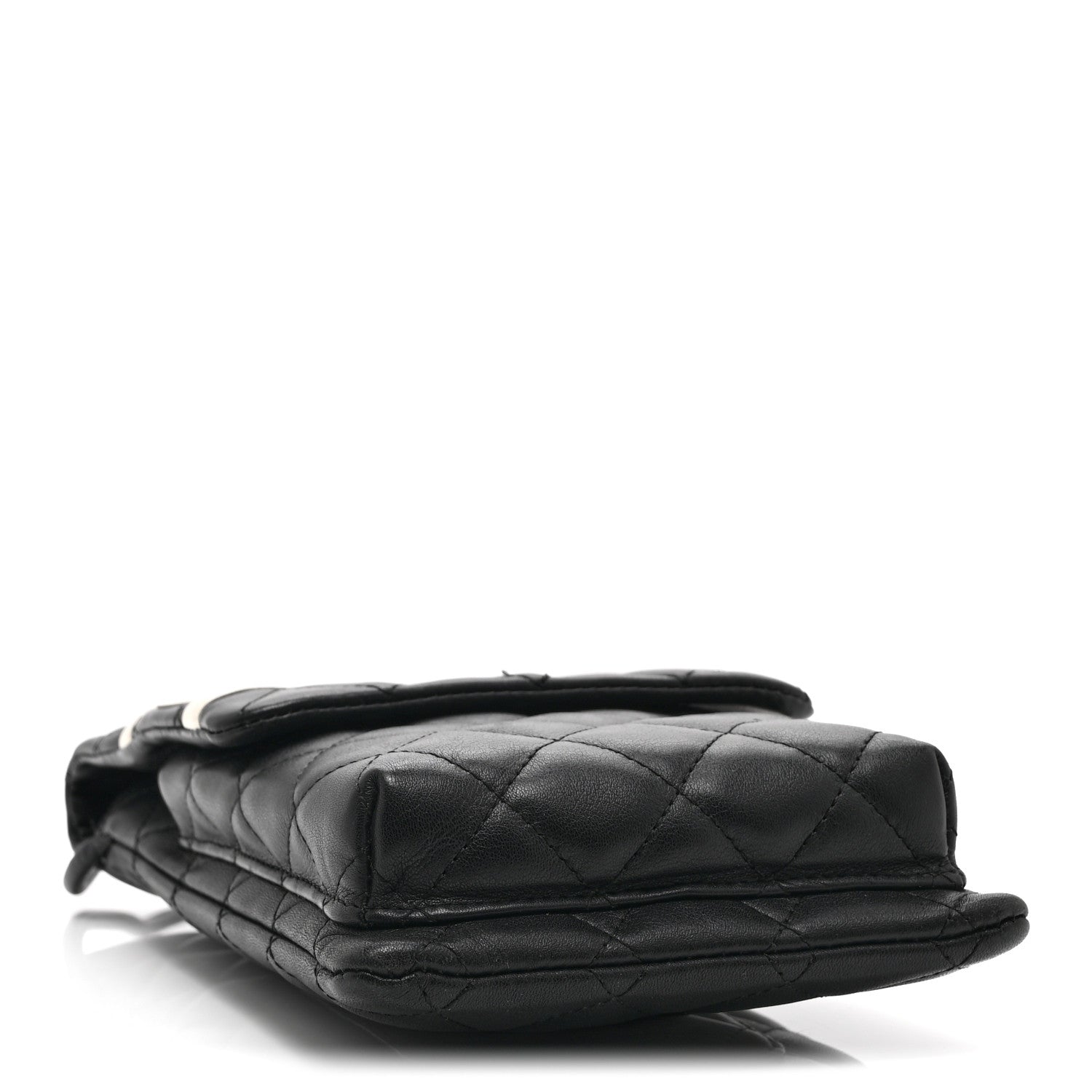 Chanel Calfskin Quilted Cambon Crossbody Messenger Black White 4 of 10